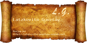 Latzkovits Gusztáv névjegykártya