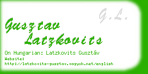 gusztav latzkovits business card