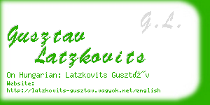 gusztav latzkovits business card